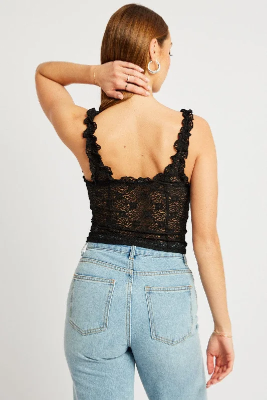 Black Lace Top Sleeveless