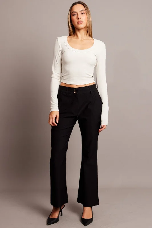 Black Slim Pants High Rise