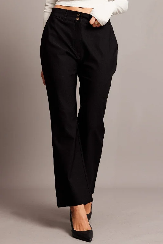 Black Slim Pants High Rise