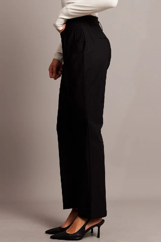 Black Slim Pants High Rise