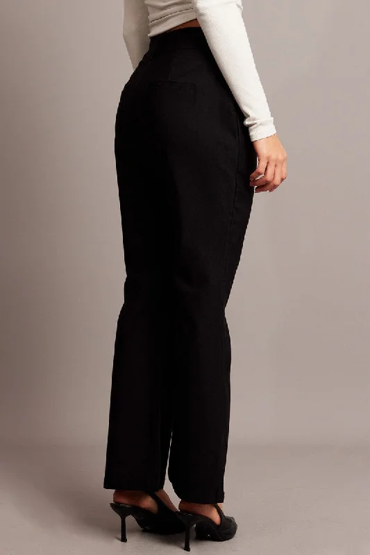 Black Slim Pants High Rise