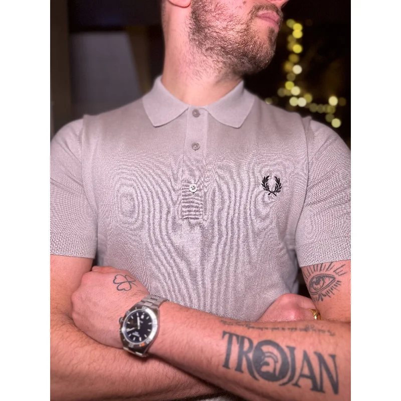 Fred Perry - K7623 Dark Oatmeal Merino Knitted - Polo