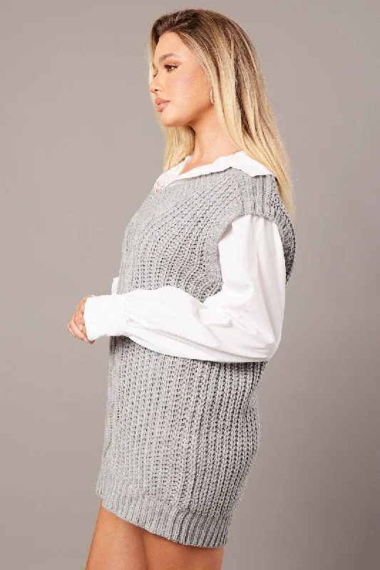 Grey Knit Top Jumper