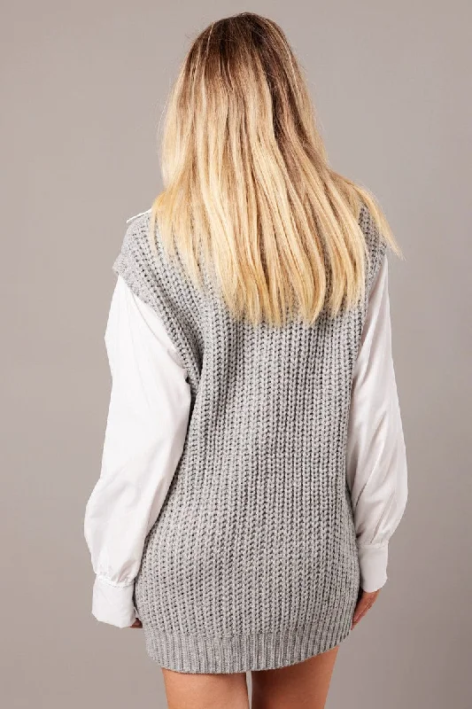 Grey Knit Top Jumper