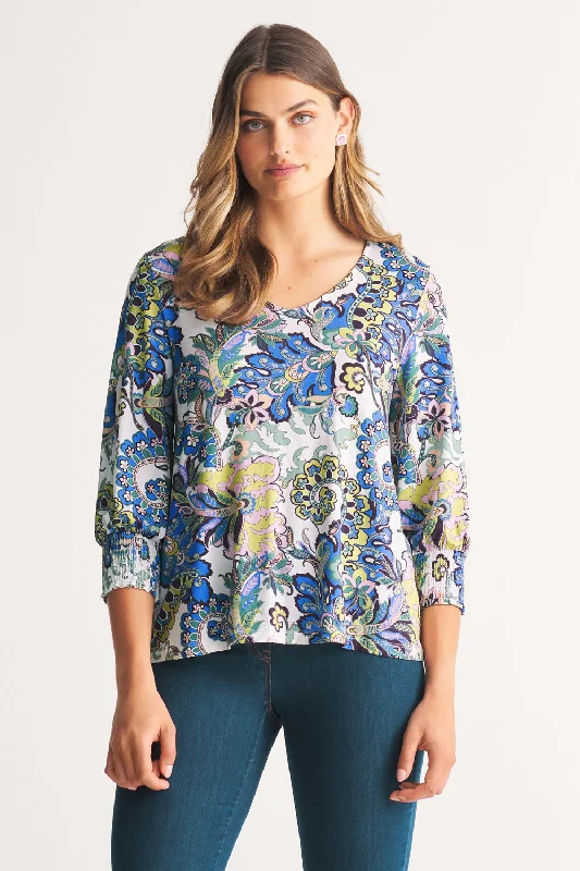 Print Jersey Top - Multi Paisley