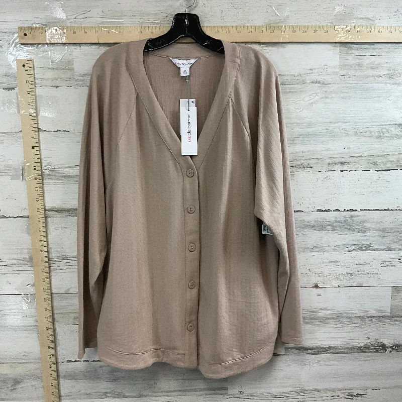 Beige Blouse Long Sleeve Liz Claiborne, Size 2x