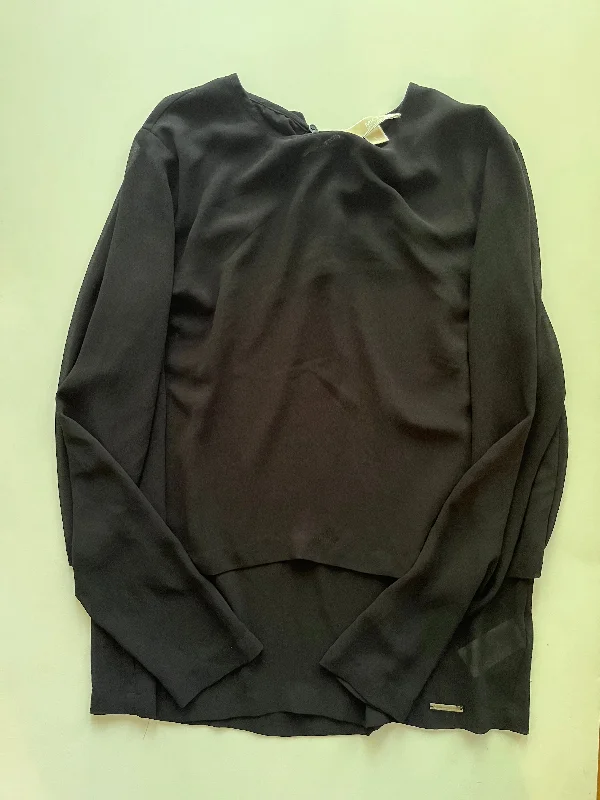 Black Blouse Long Sleeve Michael Kors, Size L