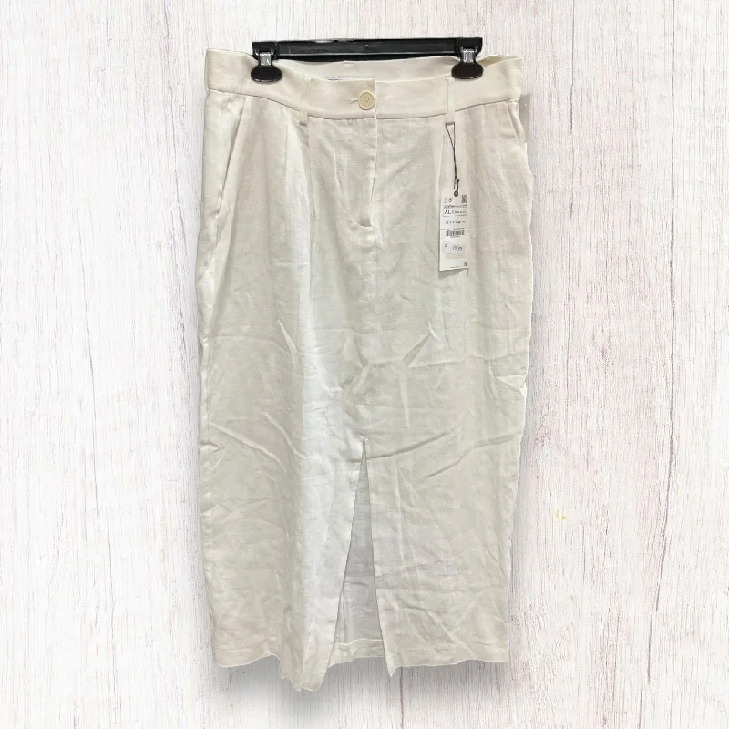 Cream Skirt Midi Zara, Size Xl