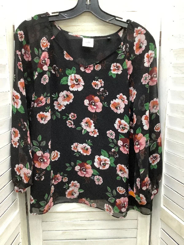 Floral Blouse Long Sleeve Cabi, Size M