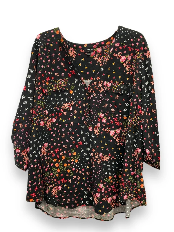 Floral Print Blouse 3/4 Sleeve Torrid, Size 3x