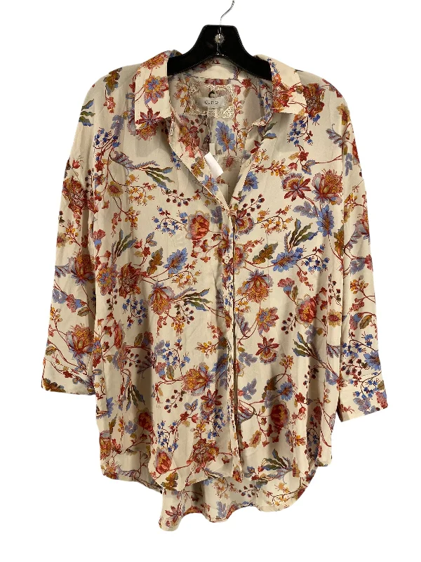 Floral Print Blouse Long Sleeve Cupio, Size L