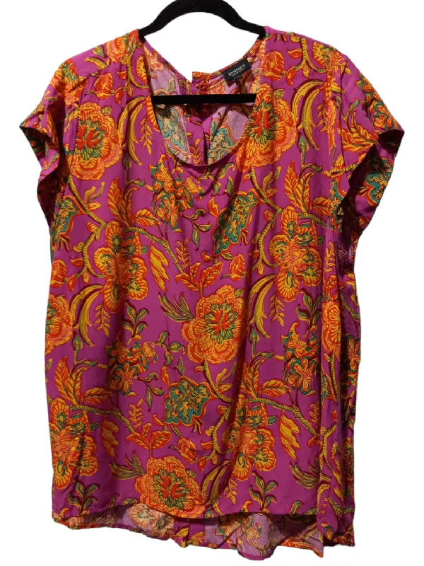 Multi-colored Blouse Short Sleeve Jones And Co, Size 1x