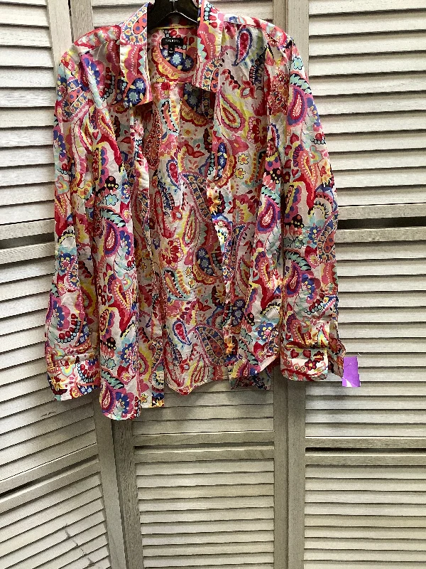 Paisley Print Blouse Long Sleeve Talbots, Size Xl