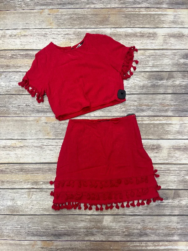 Red Skirt Set 2pc Lulus, Size S