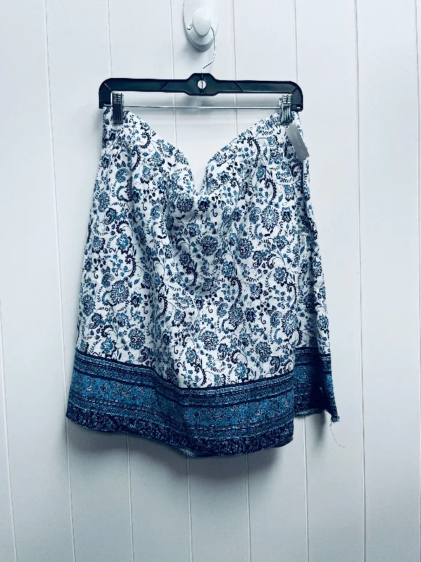 Skirt Mini & Short By Loft In Blue & White, Size: Xl