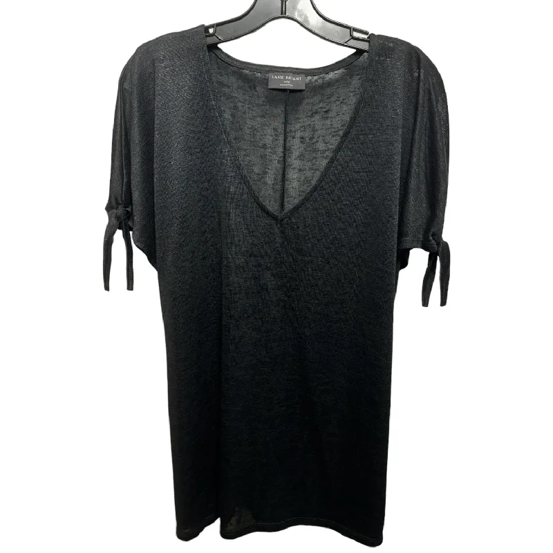 Tie Sleeve Top By Lane Bryant In Black, Size: 14