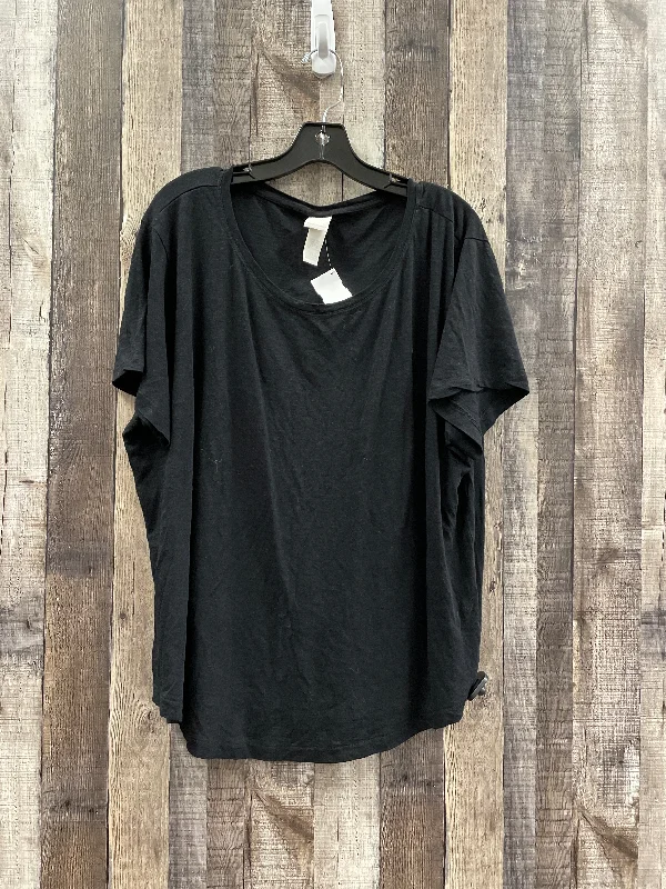 Top Short Sleeve Basic By H&m In Black, Size: Xxl