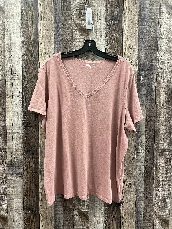 Top Short Sleeve Basic By Old Navy In Mauve, Size: Xxl