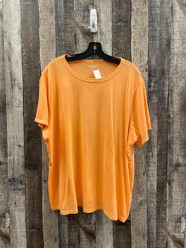 Top Short Sleeve Basic By Old Navy In Orange, Size: Xxl