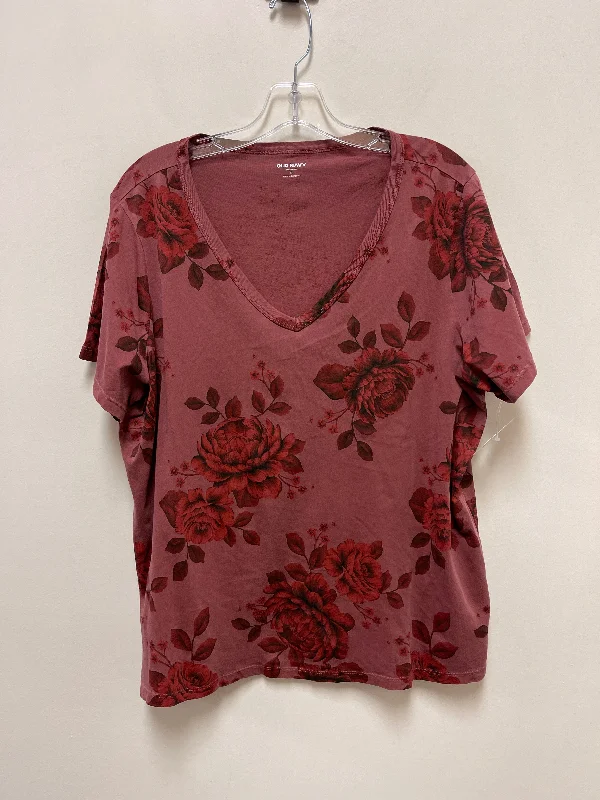 Top Short Sleeve Basic By Old Navy In Red, Size: Xl