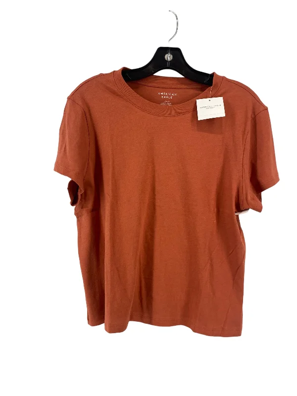 Top Short Sleeve By American Eagle In Brown, Size: L