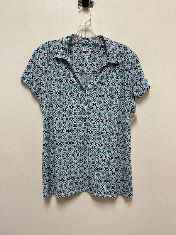 Top Short Sleeve By Croft And Barrow In Blue, Size: Xl