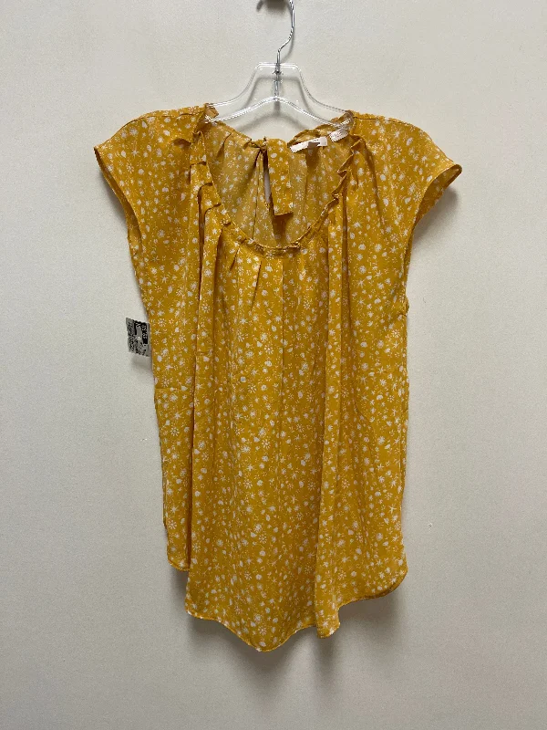 Top Short Sleeve By Lc Lauren Conrad In Yellow, Size: Xl