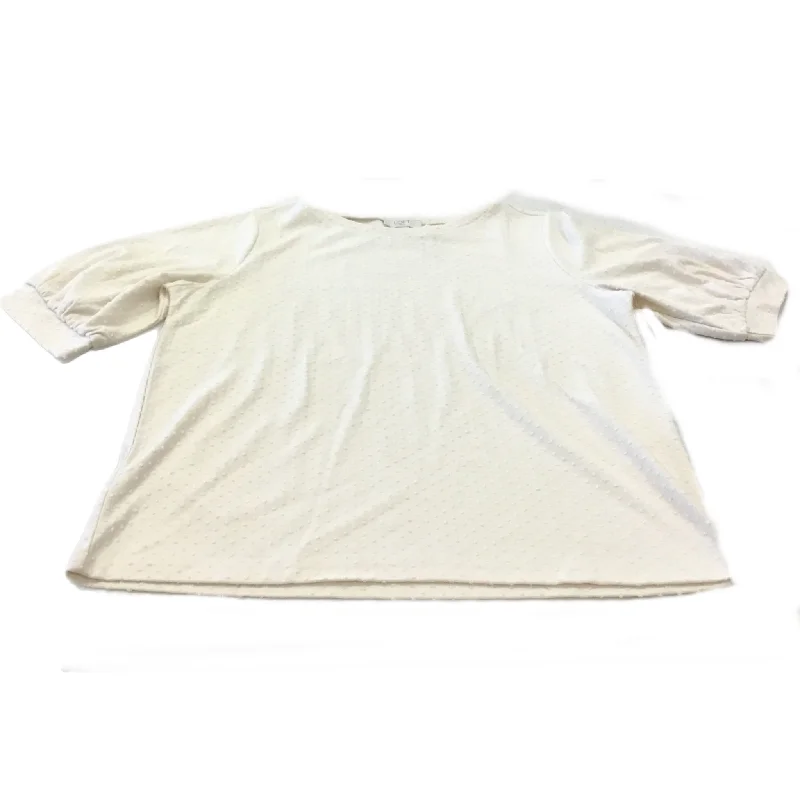 Top Short Sleeve By Loft In Cream, Size: M