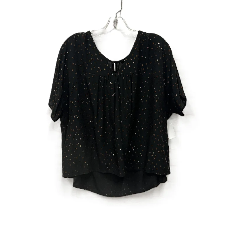 Top Short Sleeve By Madewell In Black & Orange, Size: L