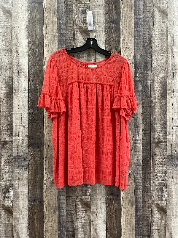 Top Short Sleeve By Max Studio In Orange, Size: 2x