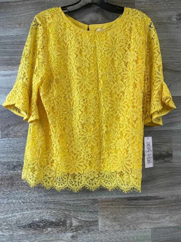 Top Short Sleeve By Nanette By Nanette Lepore In Yellow, Size: Large