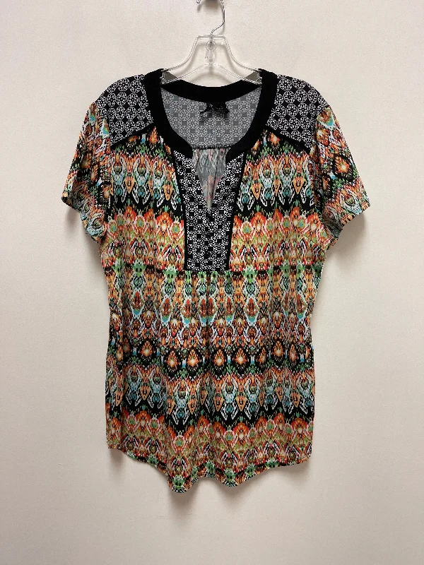 Top Short Sleeve By New Directions In Multi-colored, Size: 2x