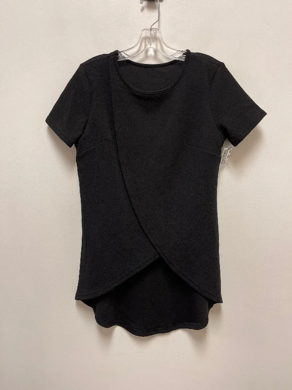 Tunic Short Sleeve By Clothes Mentor In Black, Size: S