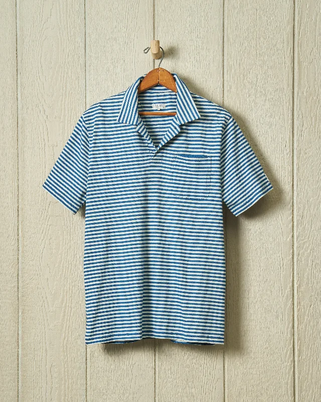 Indigo Polo in Blue/White Stripe