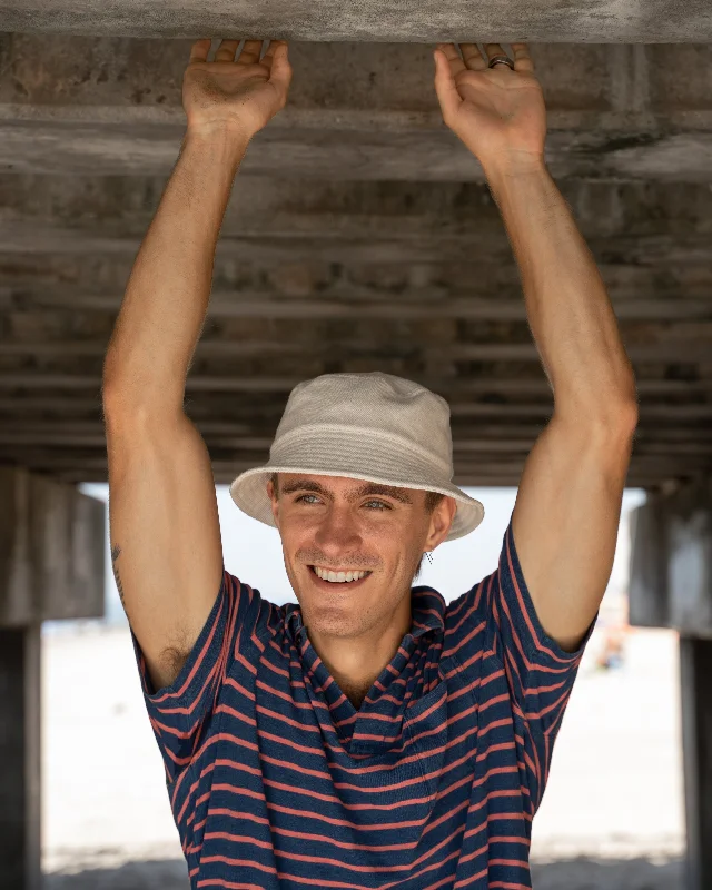 Indigo Polo in 3/4"" Red/Navy Stripe