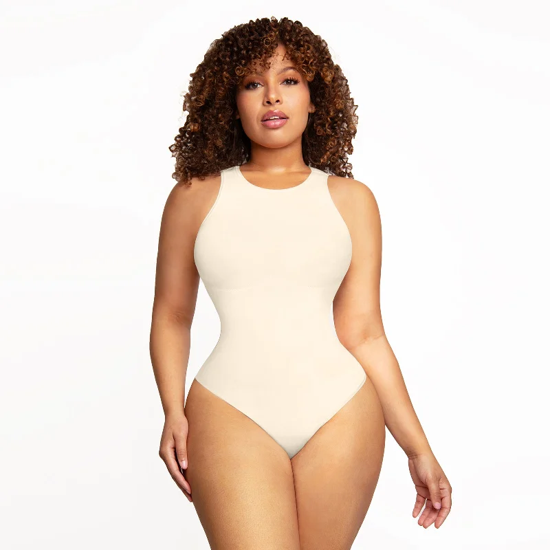 Dream Sculpt Halter Neck Bodysuit - White