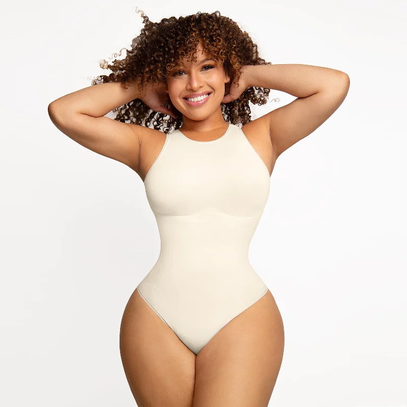 Dream Sculpt Halter Neck Bodysuit - White