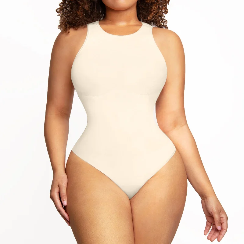 Dream Sculpt Halter Neck Bodysuit - White