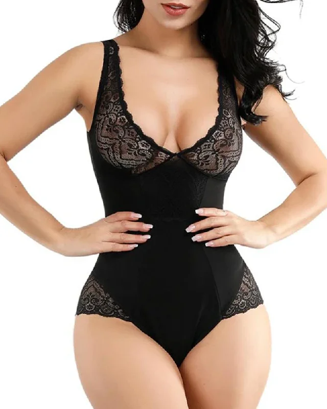 Sexy Deep V Bodysuit Full Body Girdle Shapers Leotard Bodies Control Tummy Bodyshaper Shapewear